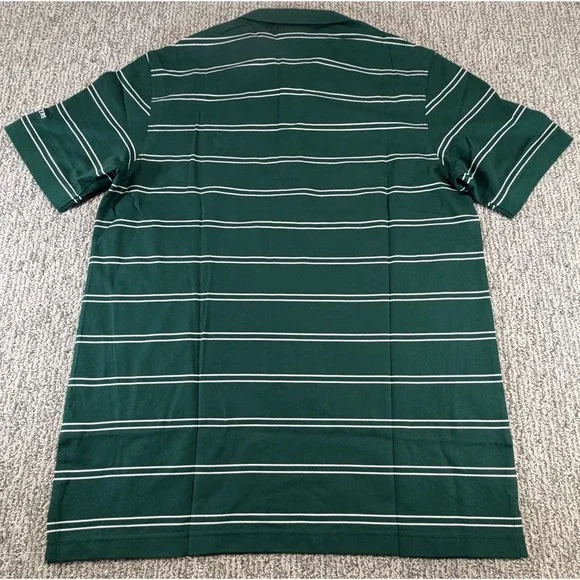 Masters Collection Pima Cotton Golf Polo Shirt Mens M Green White Striped NWT